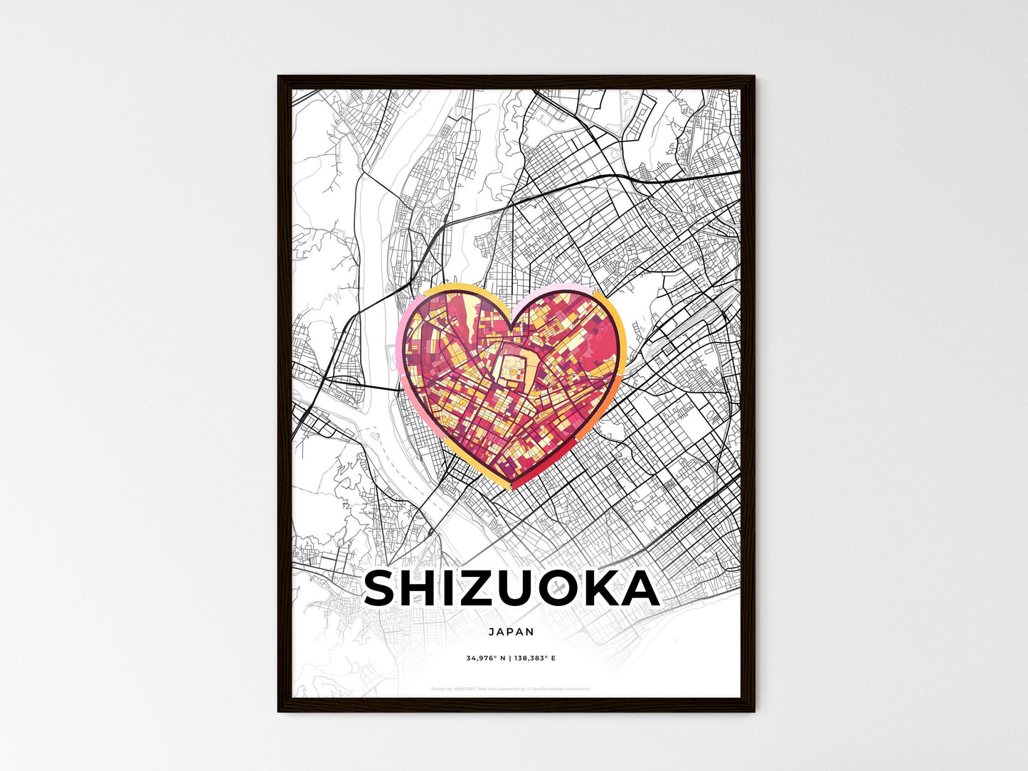 SHIZUOKA JAPAN minimal art map with a colorful icon. Style 2