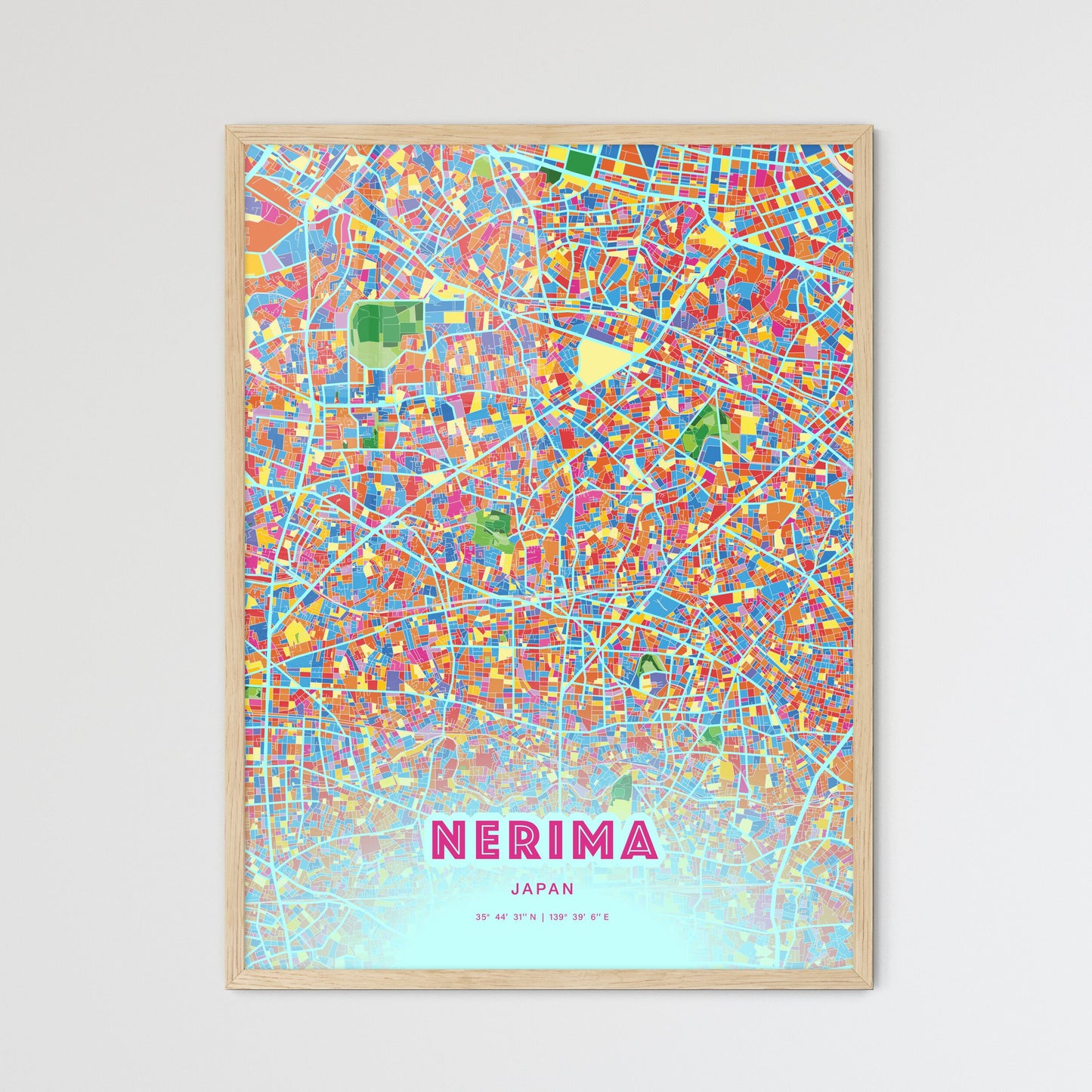 Colorful NERIMA JAPAN Fine Art Map Crazy Colors