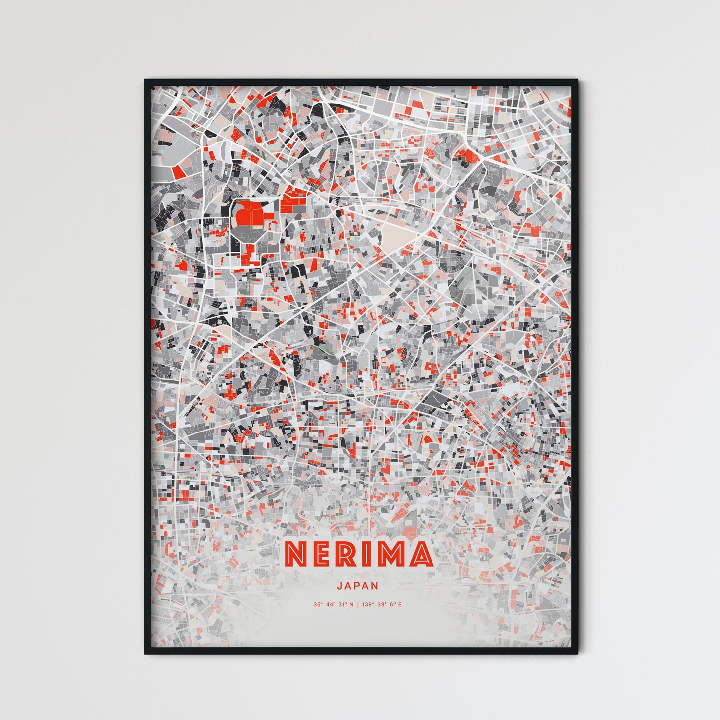 Colorful NERIMA JAPAN Fine Art Map Modern