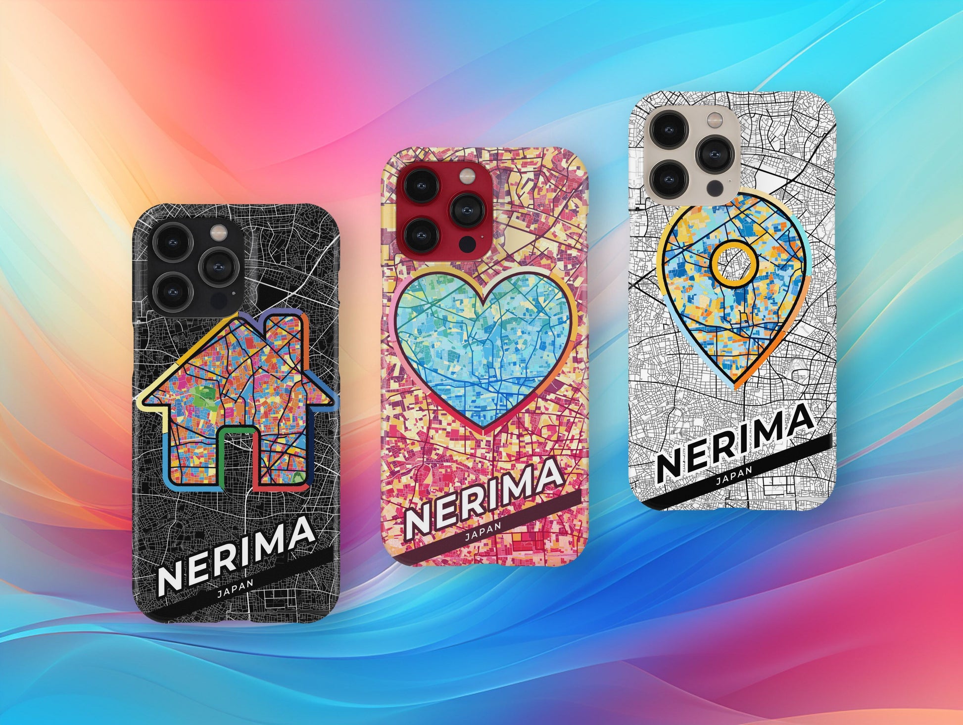 Nerima Japan slim phone case with colorful icon