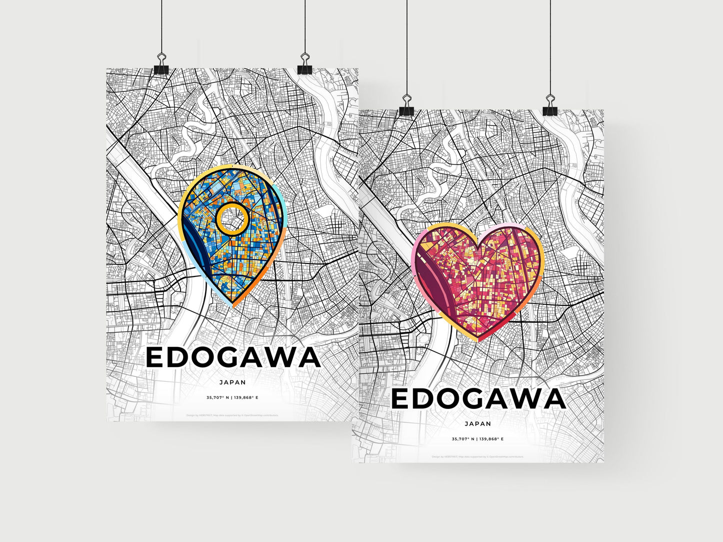Edogawa Japan art print for couples
