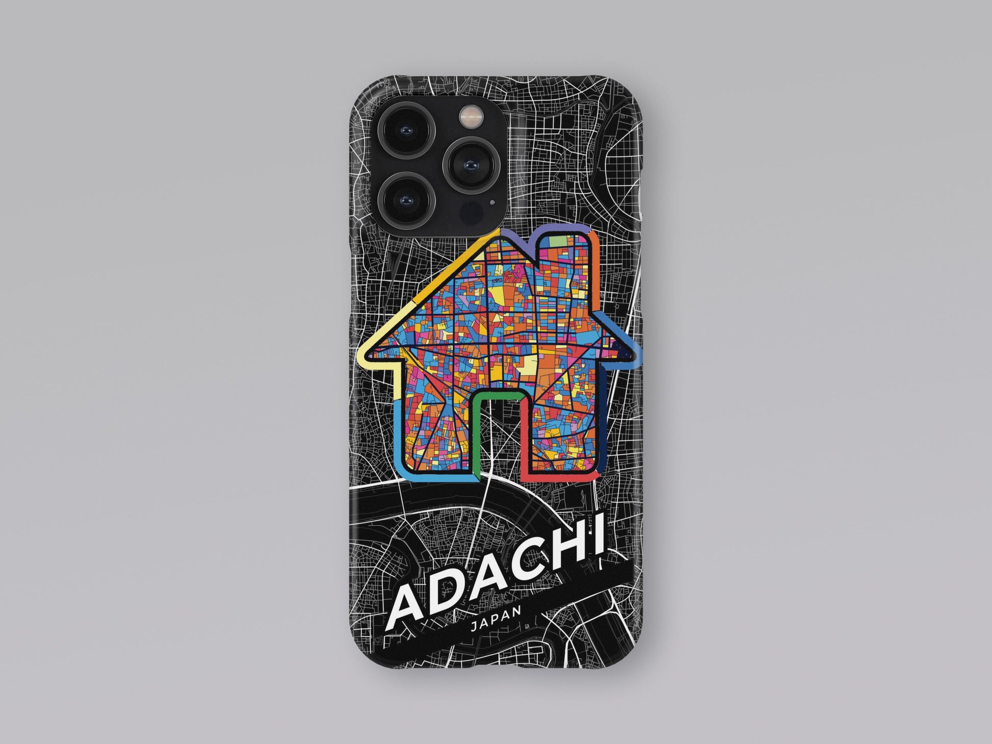 Adachi Japan slim phone case with colorful icon. Birthday, wedding or housewarming gift. Couple match cases. 3