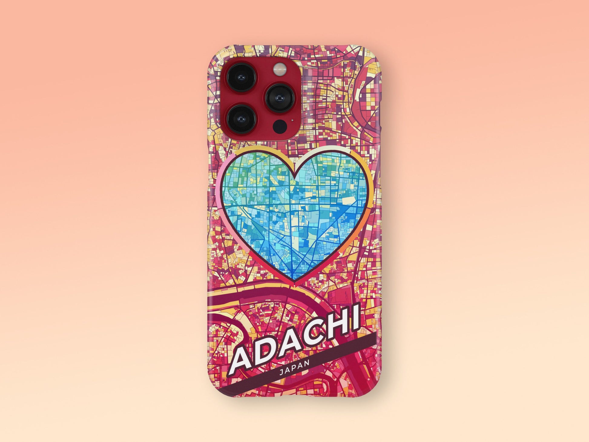 Adachi Japan slim phone case with colorful icon. Birthday, wedding or housewarming gift. Couple match cases. 2