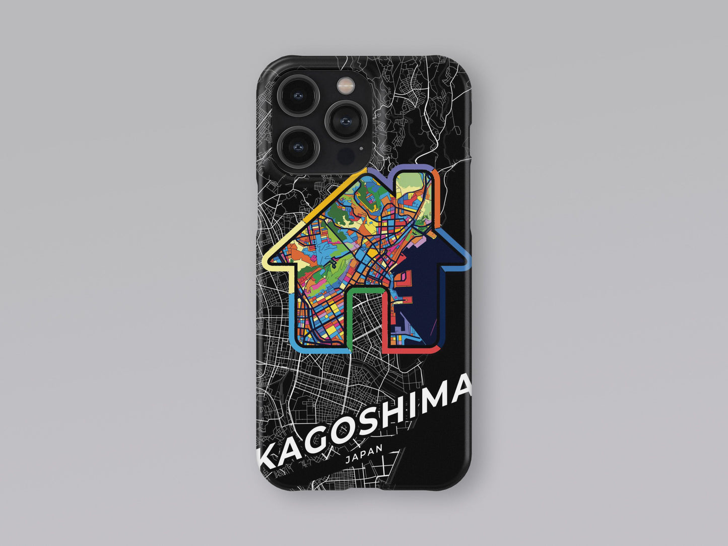 Kagoshima Japan slim phone case with colorful icon. Birthday, wedding or housewarming gift. Couple match cases. 3