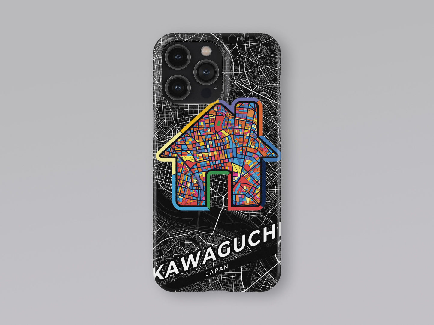 Kawaguchi Japan slim phone case with colorful icon. Birthday, wedding or housewarming gift. Couple match cases. 3