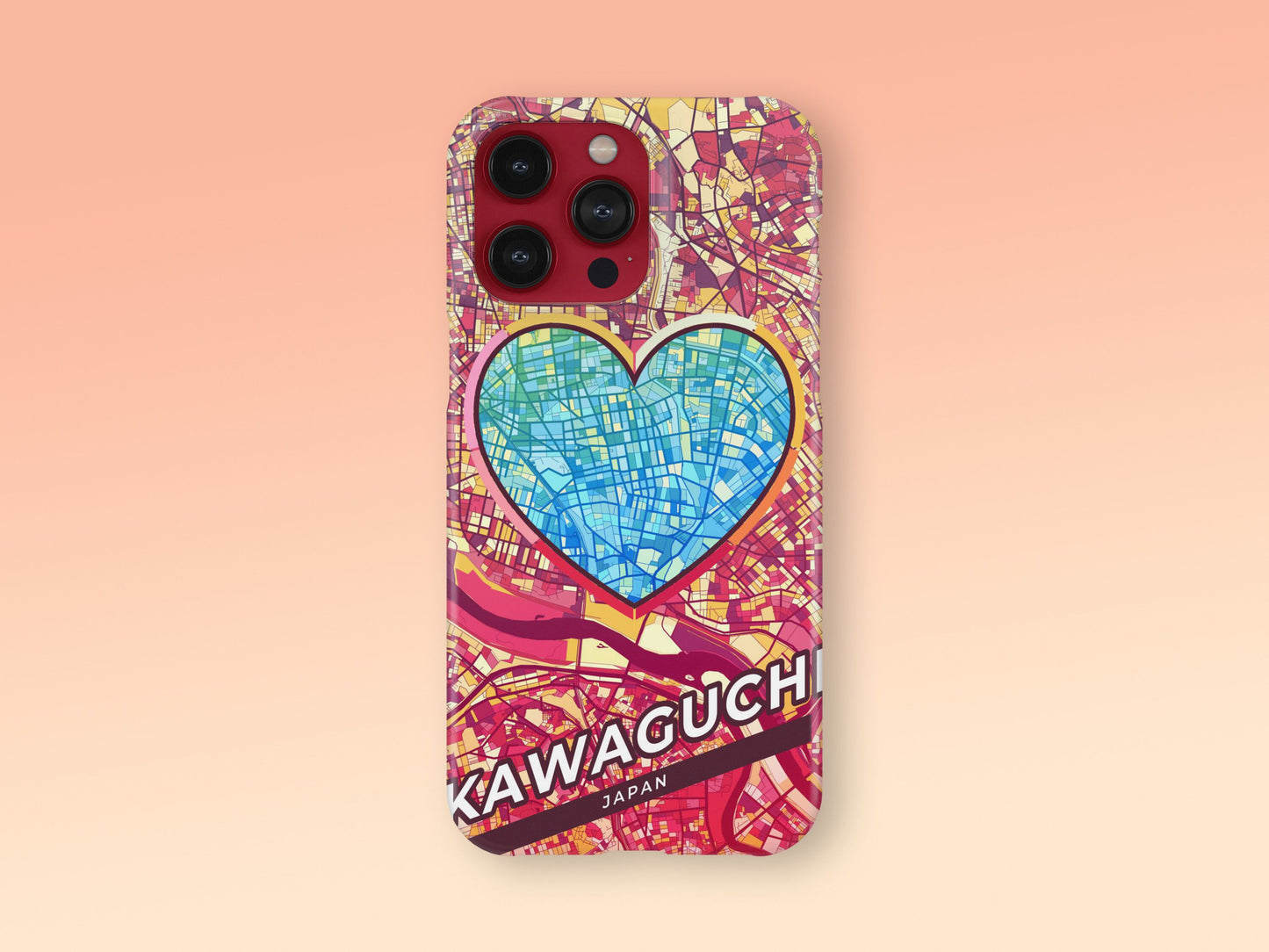 Kawaguchi Japan slim phone case with colorful icon. Birthday, wedding or housewarming gift. Couple match cases. 2