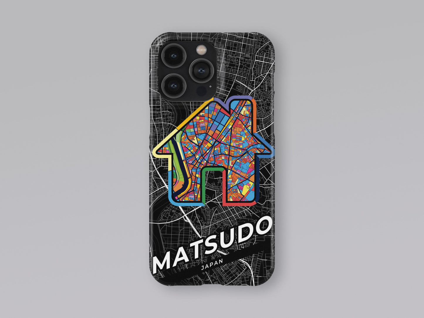 Matsudo Japan slim phone case with colorful icon. Birthday, wedding or housewarming gift. Couple match cases. 3