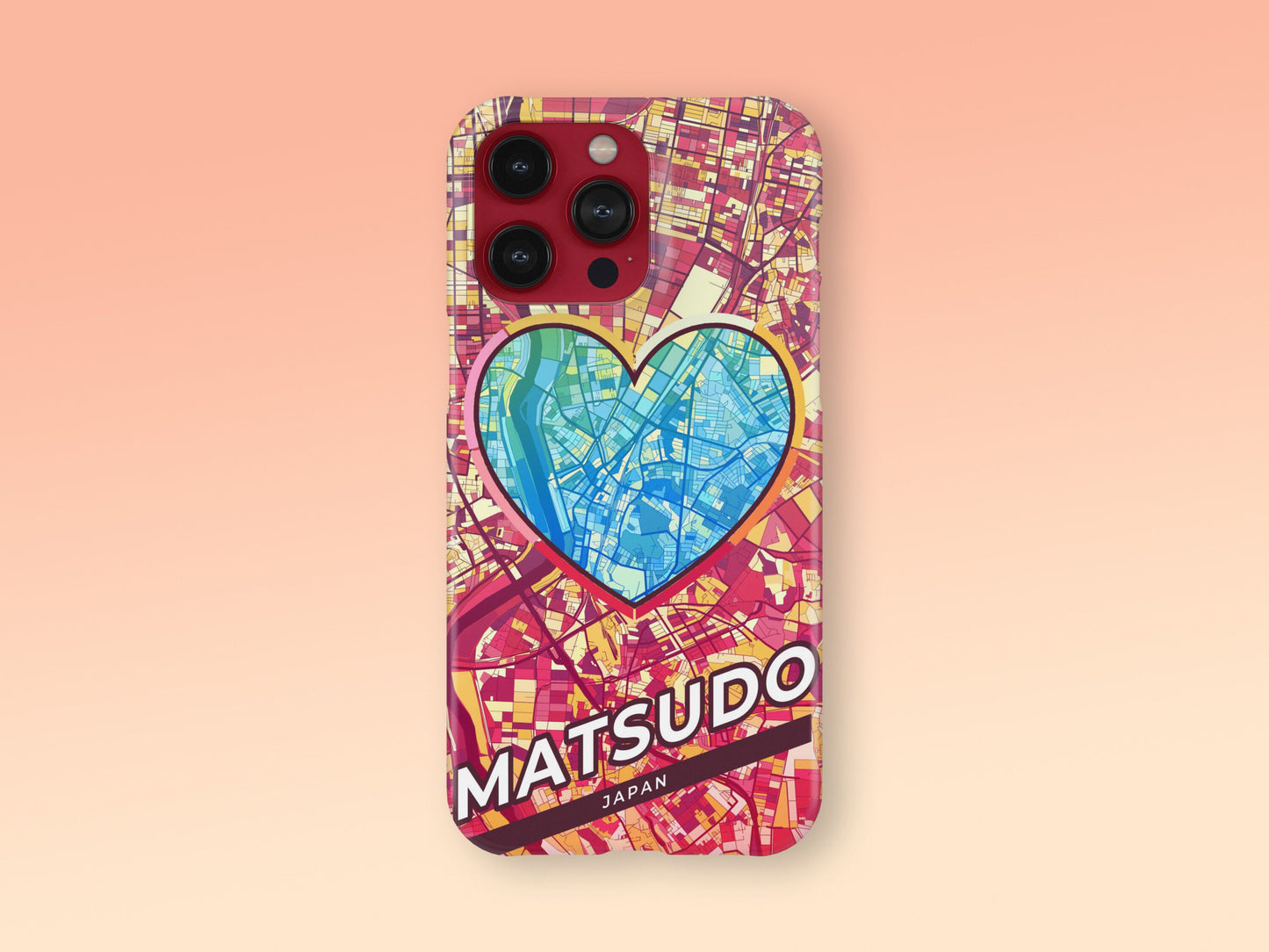 Matsudo Japan slim phone case with colorful icon. Birthday, wedding or housewarming gift. Couple match cases. 2