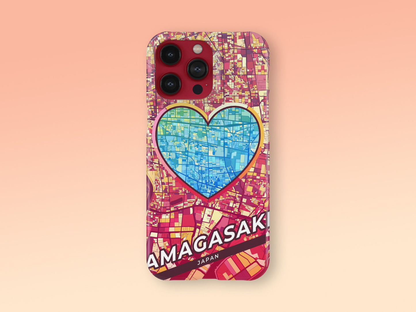Amagasaki Japan slim phone case with colorful icon. Birthday, wedding or housewarming gift. Couple match cases. 2