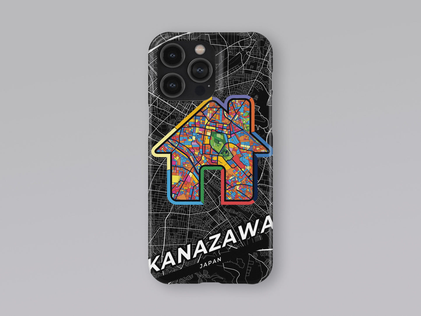 Kanazawa Japan slim phone case with colorful icon. Birthday, wedding or housewarming gift. Couple match cases. 3