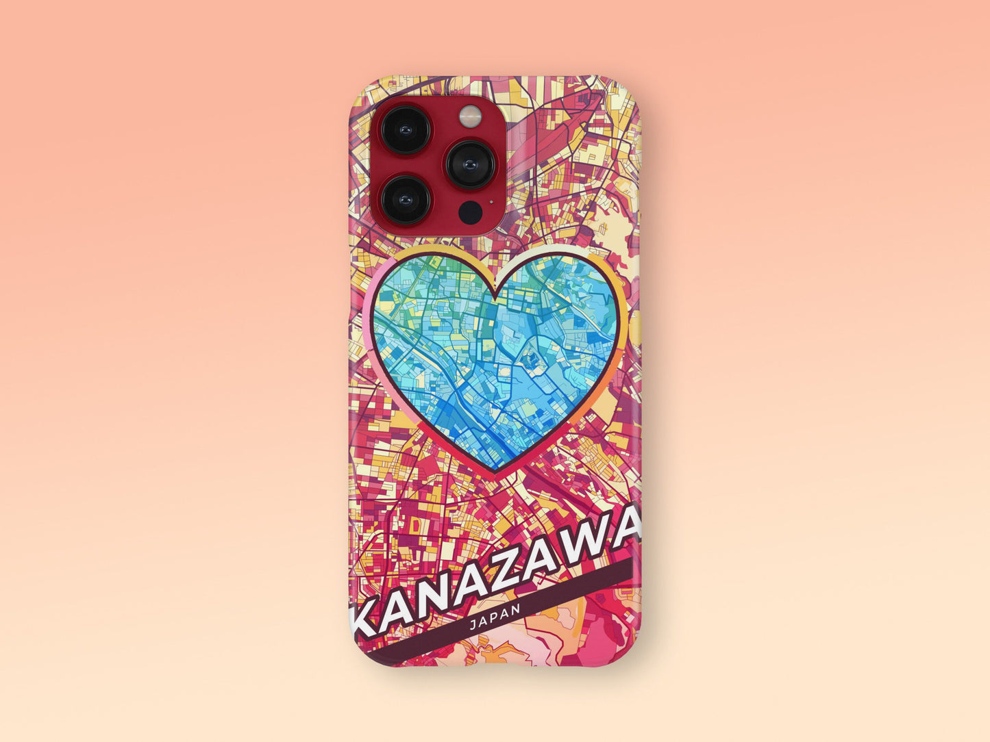 Kanazawa Japan slim phone case with colorful icon. Birthday, wedding or housewarming gift. Couple match cases. 2
