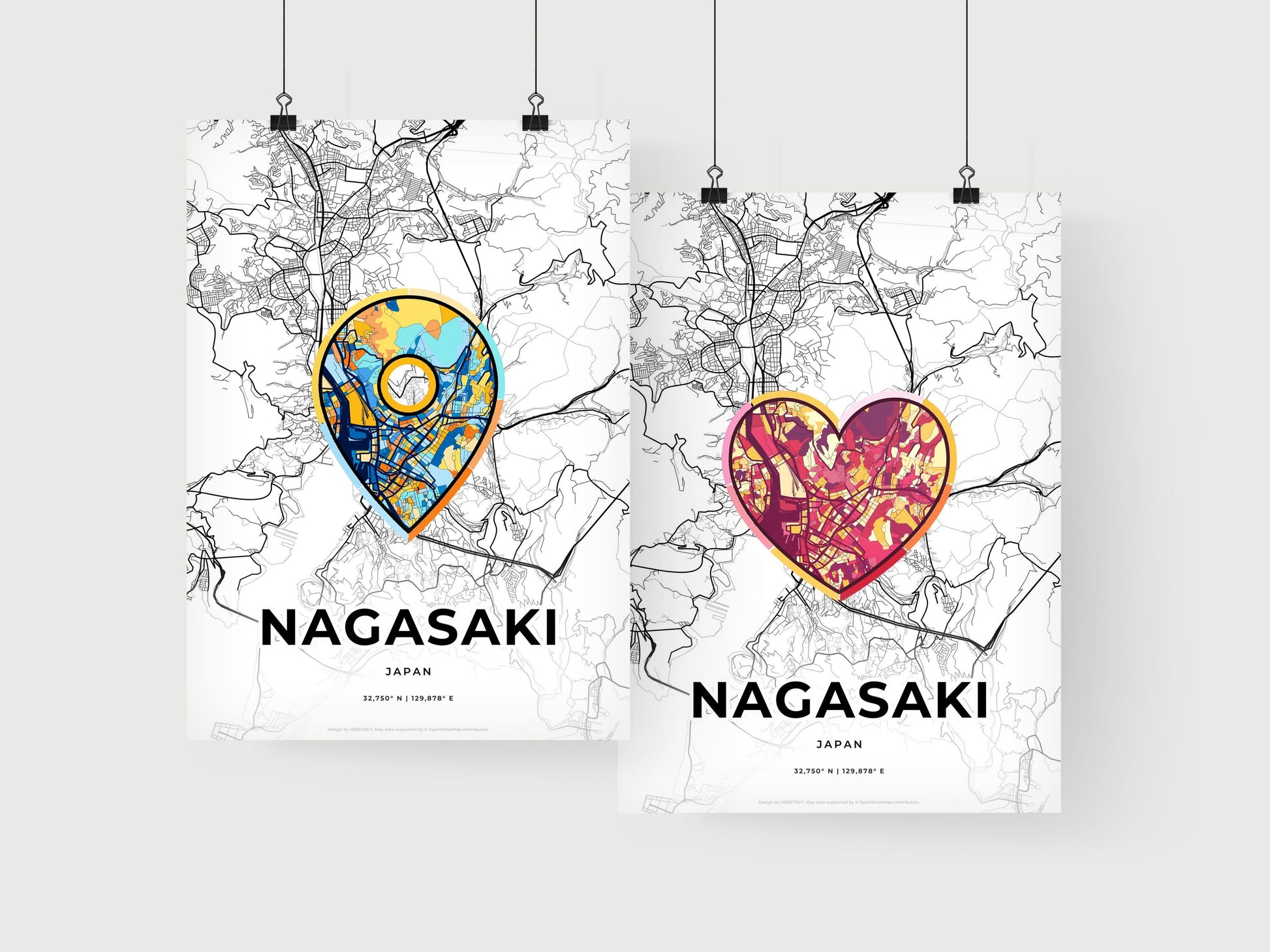 Nagasaki Japan art print for couples