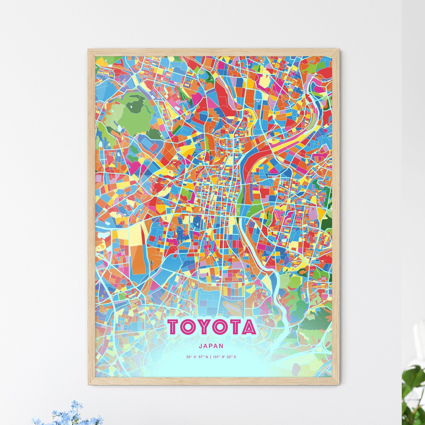 Colorful TOYOTA JAPAN Fine Art Map Crazy Colors