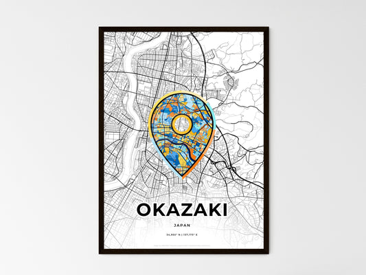 Okazaki Japan wedding art map with pointer icon