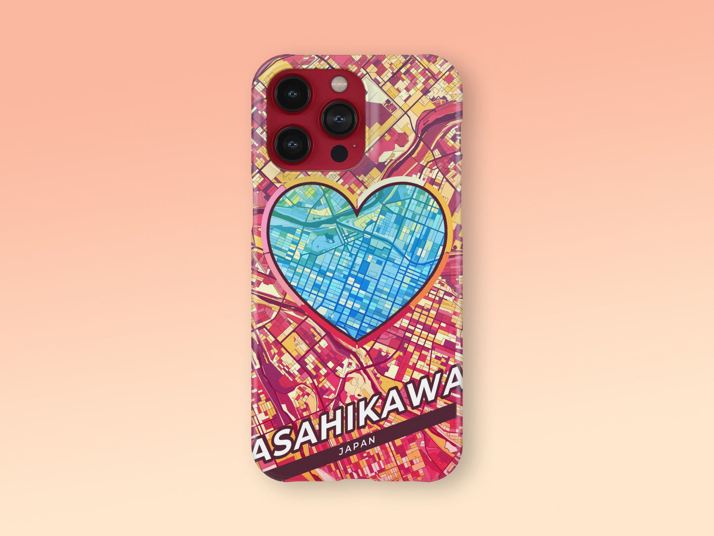 Asahikawa Japan slim phone case with colorful icon. Birthday, wedding or housewarming gift. Couple match cases. 2