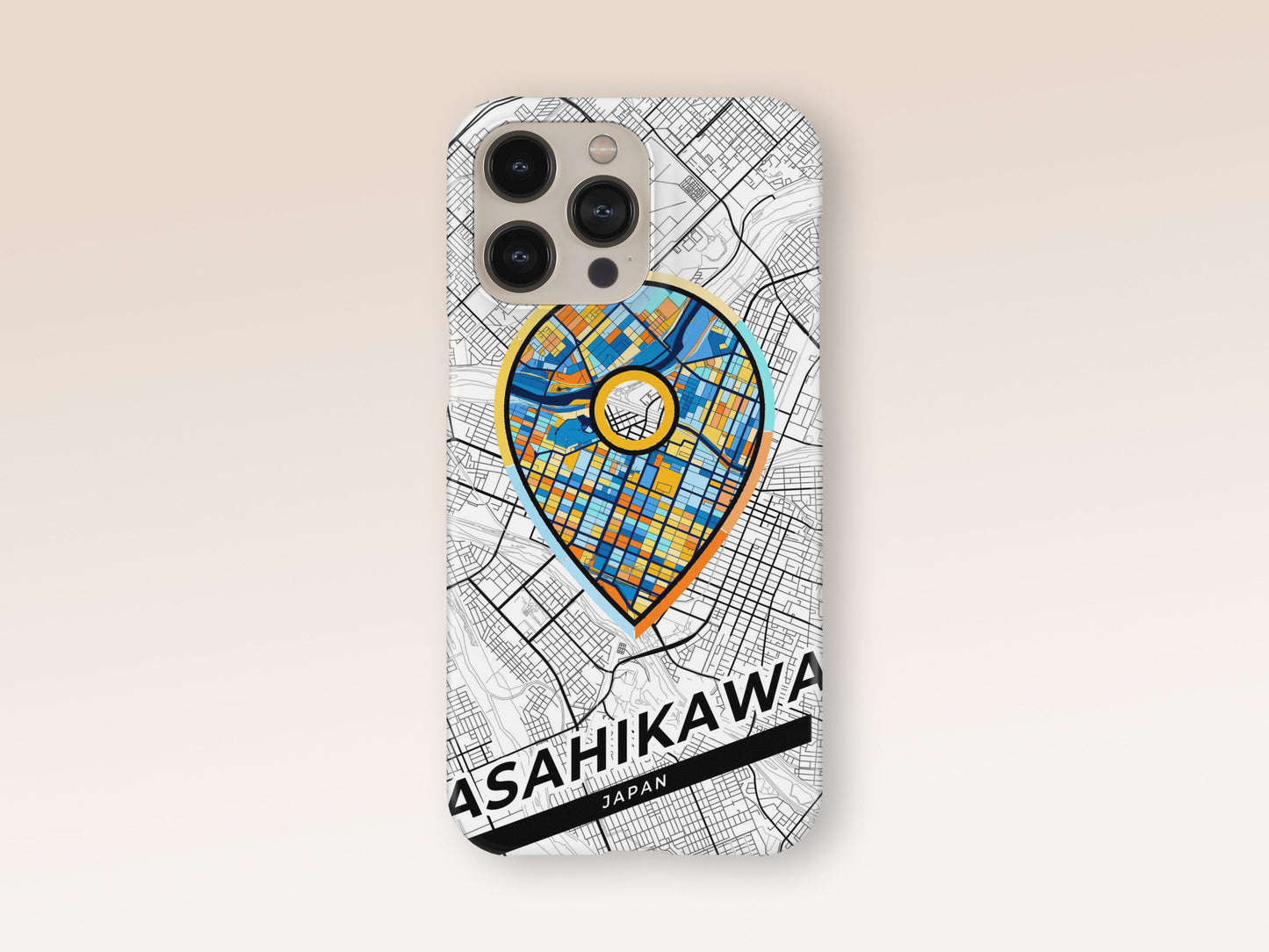 Asahikawa Japan slim phone case with colorful icon. Birthday, wedding or housewarming gift. Couple match cases. 1