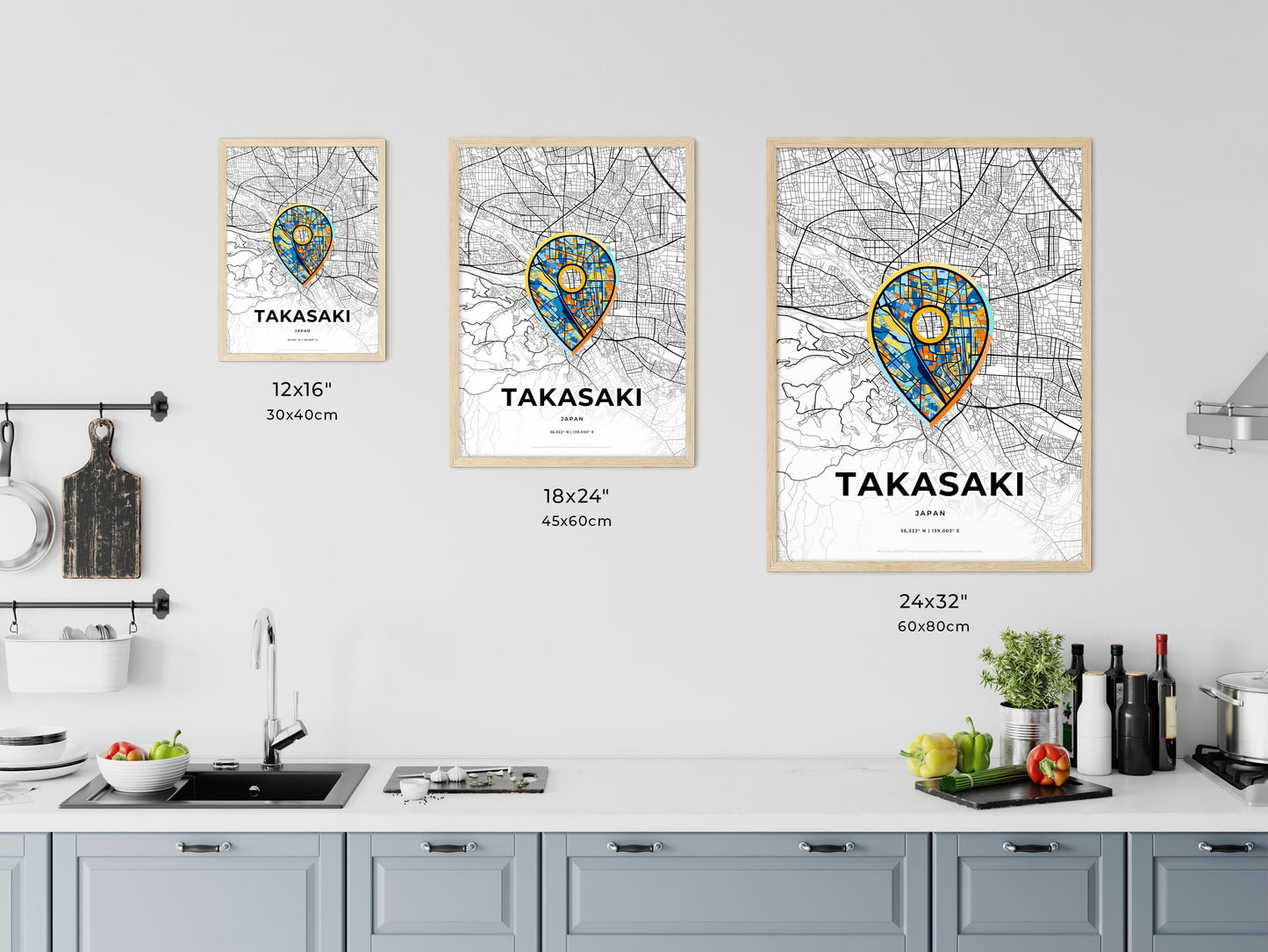 Takasaki Japan art map size chart