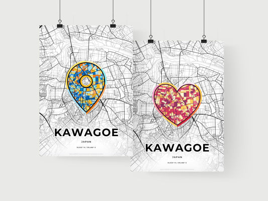 Kawagoe Japan art print for couples