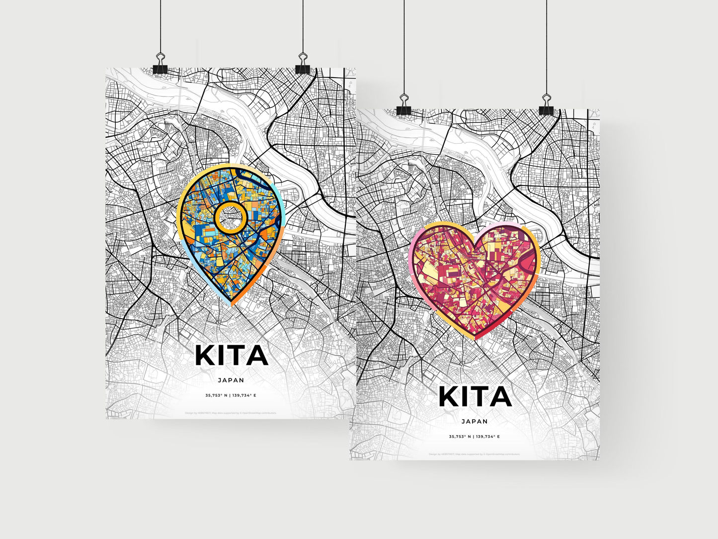 Kita Japan art print for couples