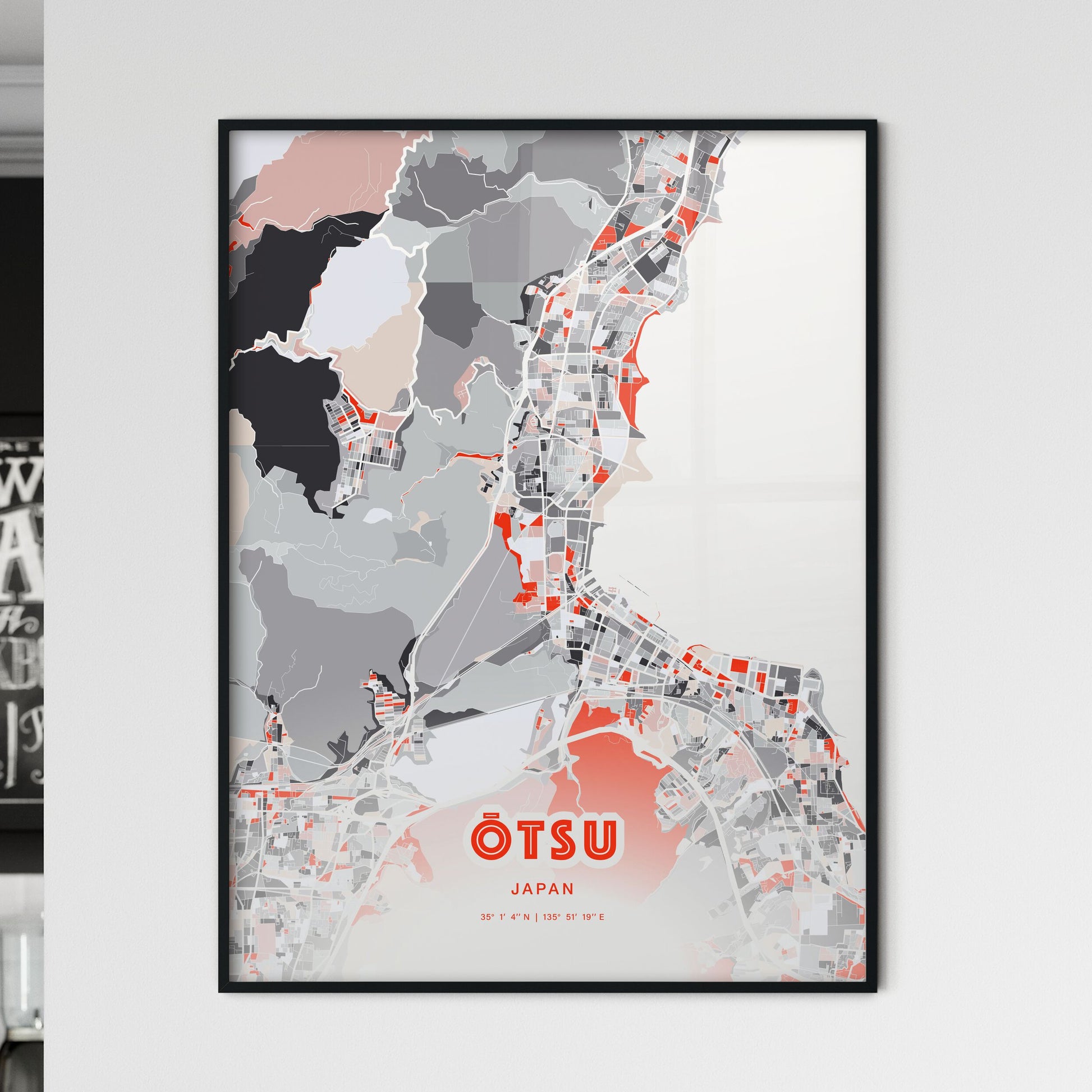 Colorful ŌTSU JAPAN Fine Art Map Modern