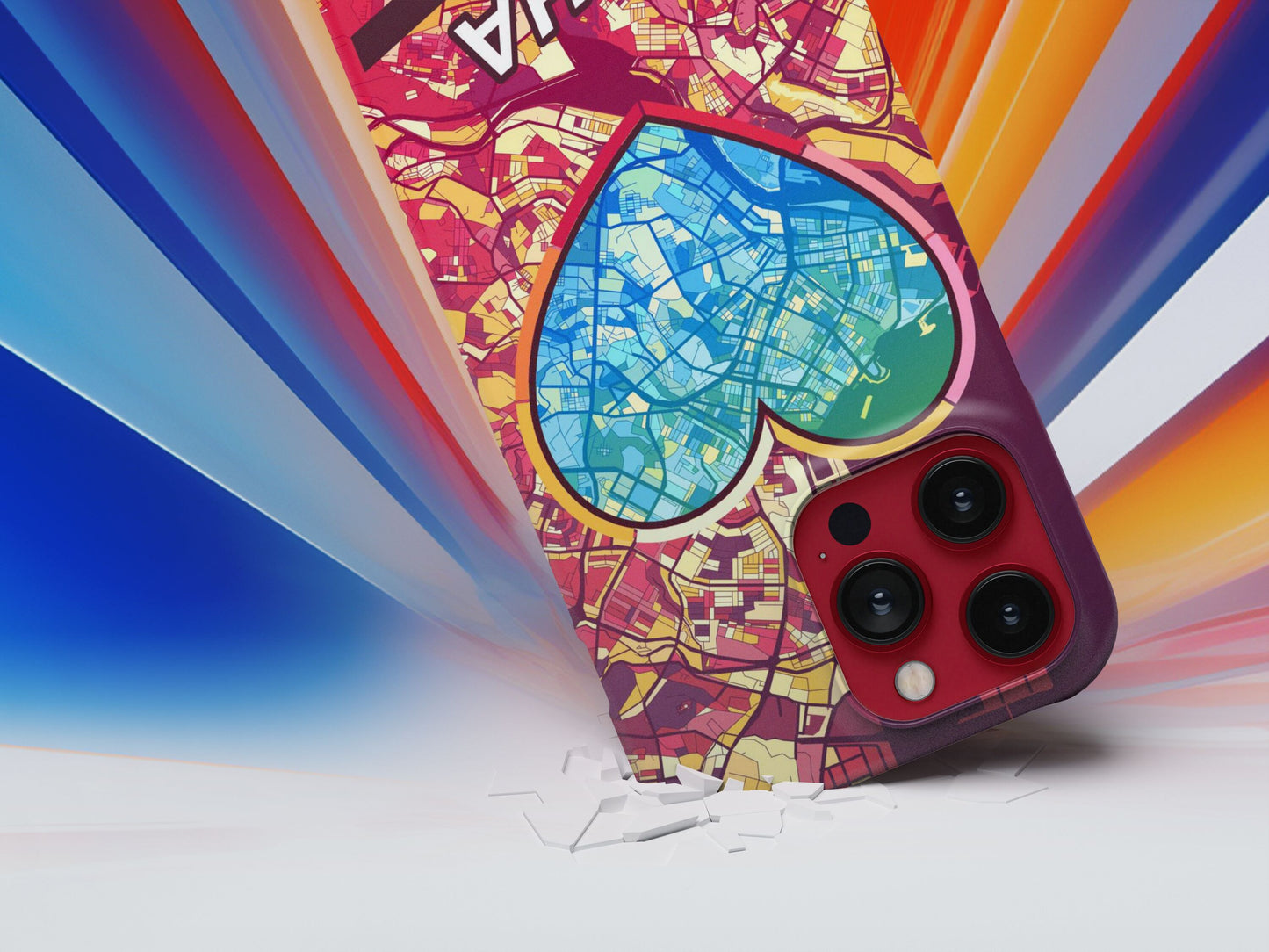 Naha Japan slim phone case with colorful icon