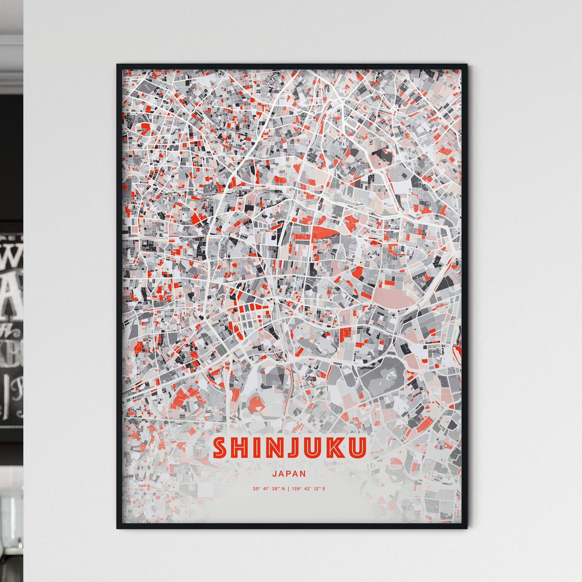 Colorful SHINJUKU JAPAN Fine Art Map Modern