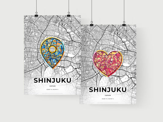 Shinjuku Japan art print for couples