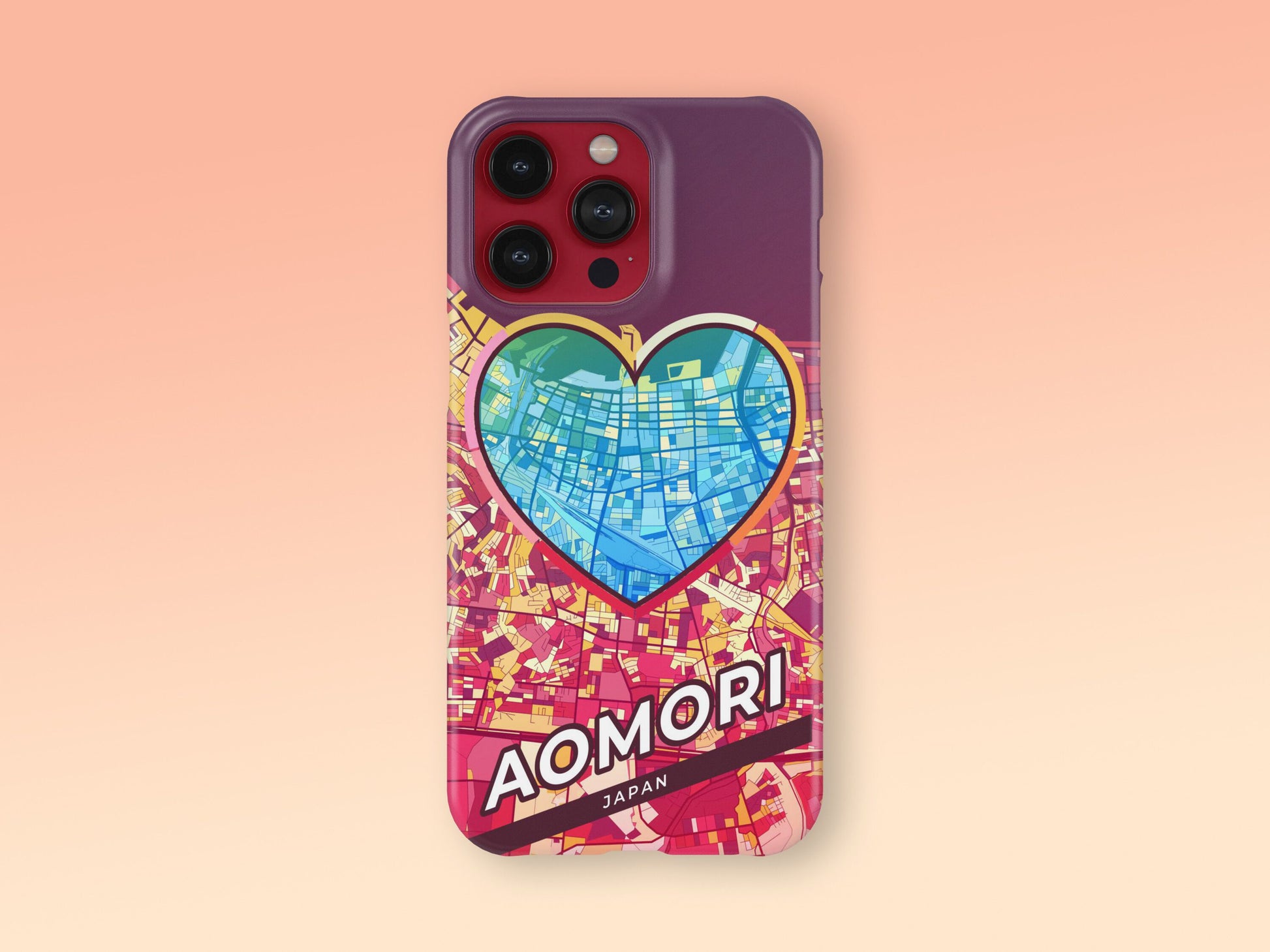 Aomori Japan slim phone case with colorful icon. Birthday, wedding or housewarming gift. Couple match cases. 2