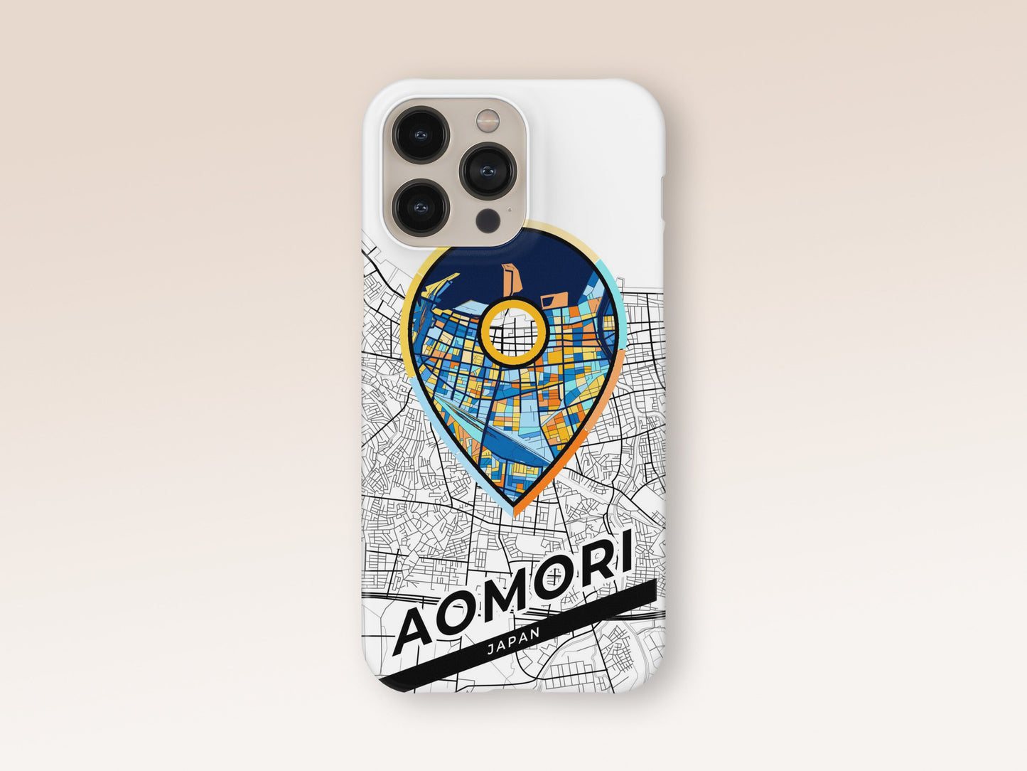 Aomori Japan slim phone case with colorful icon. Birthday, wedding or housewarming gift. Couple match cases. 1