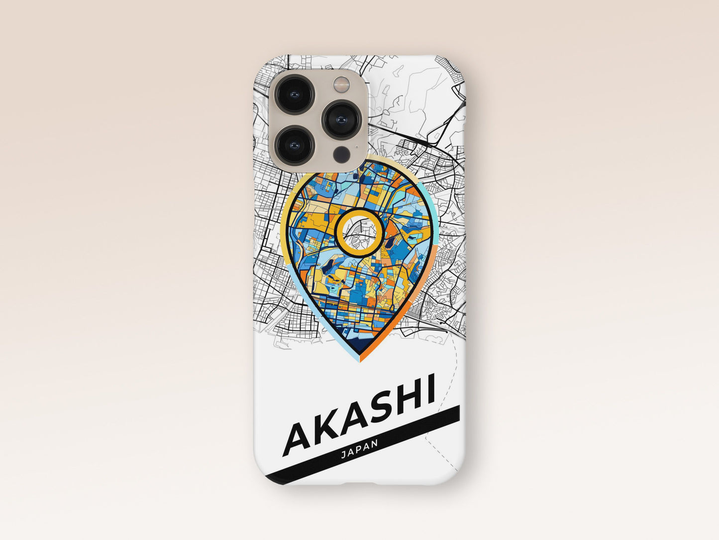 Akashi Japan slim phone case with colorful icon. Birthday, wedding or housewarming gift. Couple match cases. 1