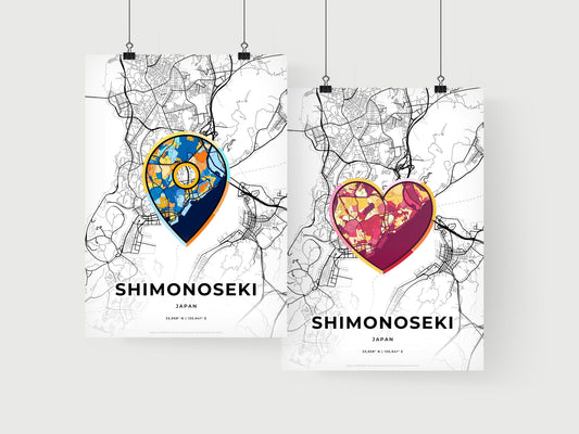 Shimonoseki Japan art print for couples