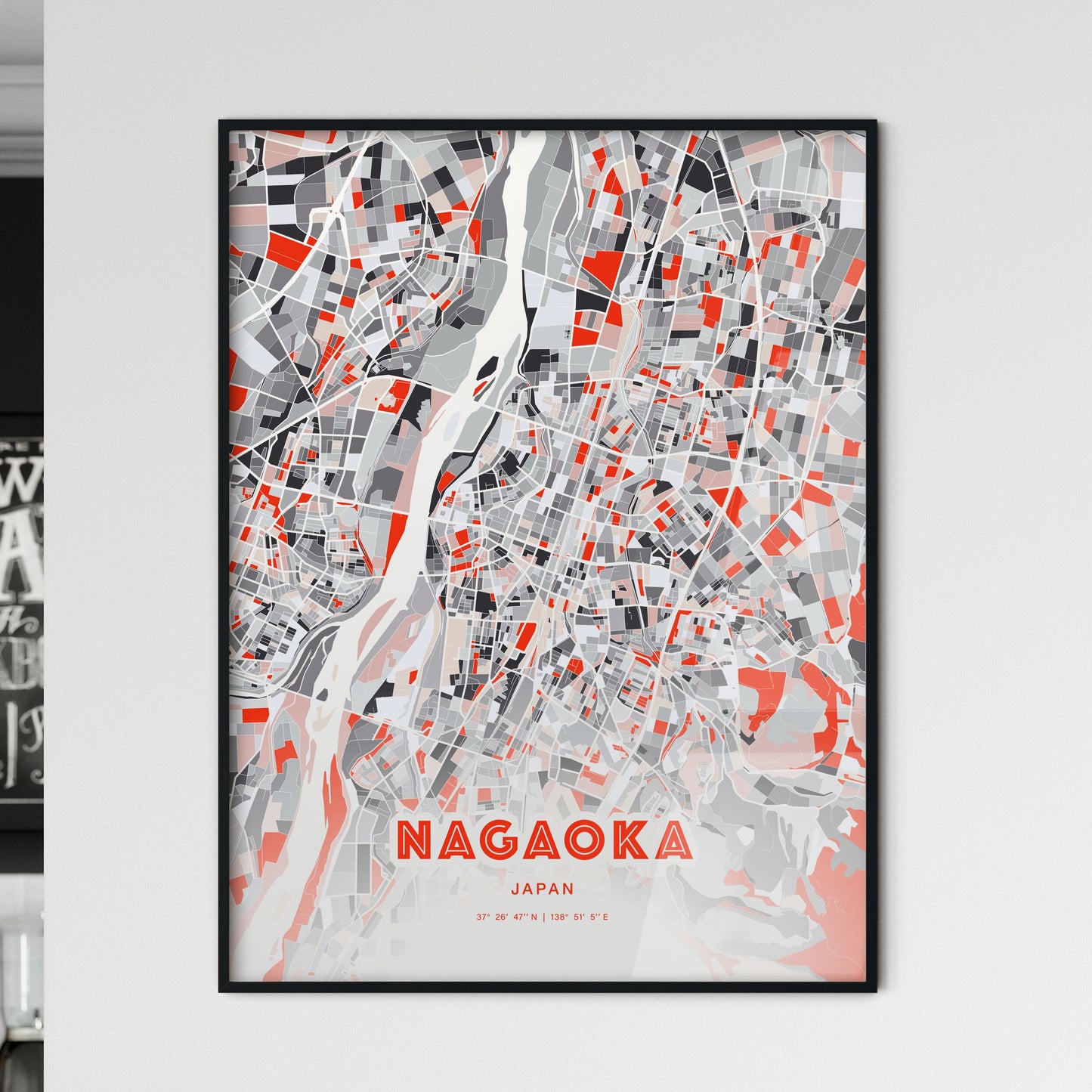 Colorful NAGAOKA JAPAN Fine Art Map Modern