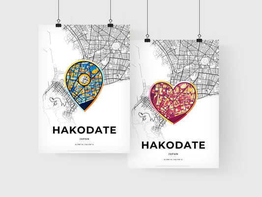 Hakodate Japan art print for couples