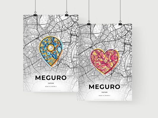Meguro Japan art print for couples