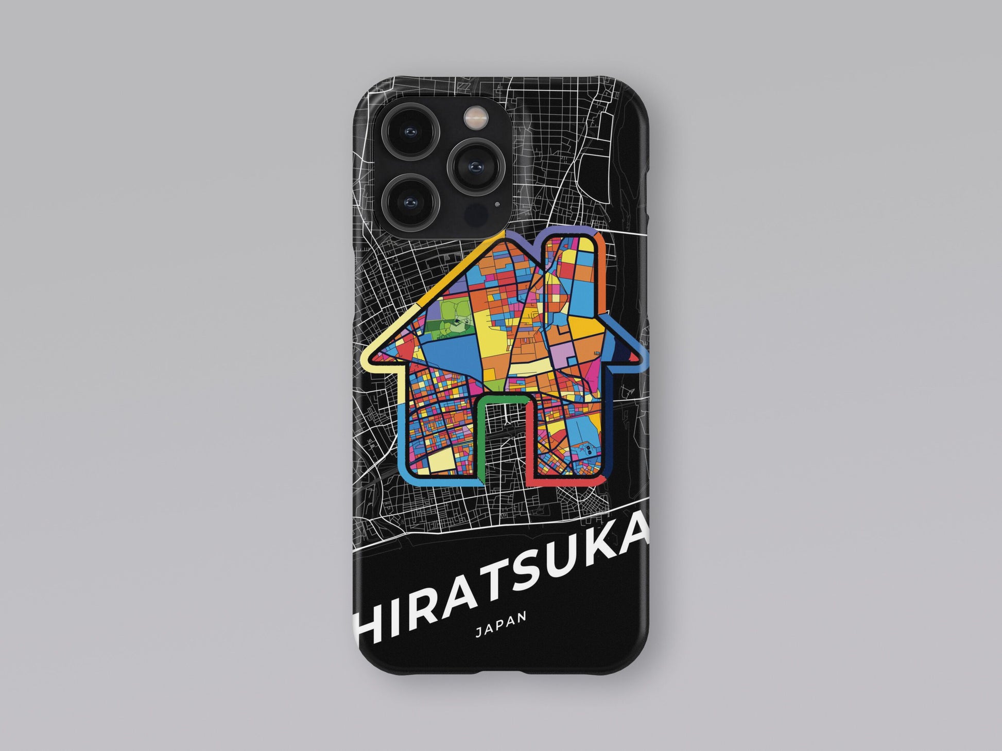 Hiratsuka Japan slim phone case with colorful icon. Birthday, wedding or housewarming gift. Couple match cases. 3