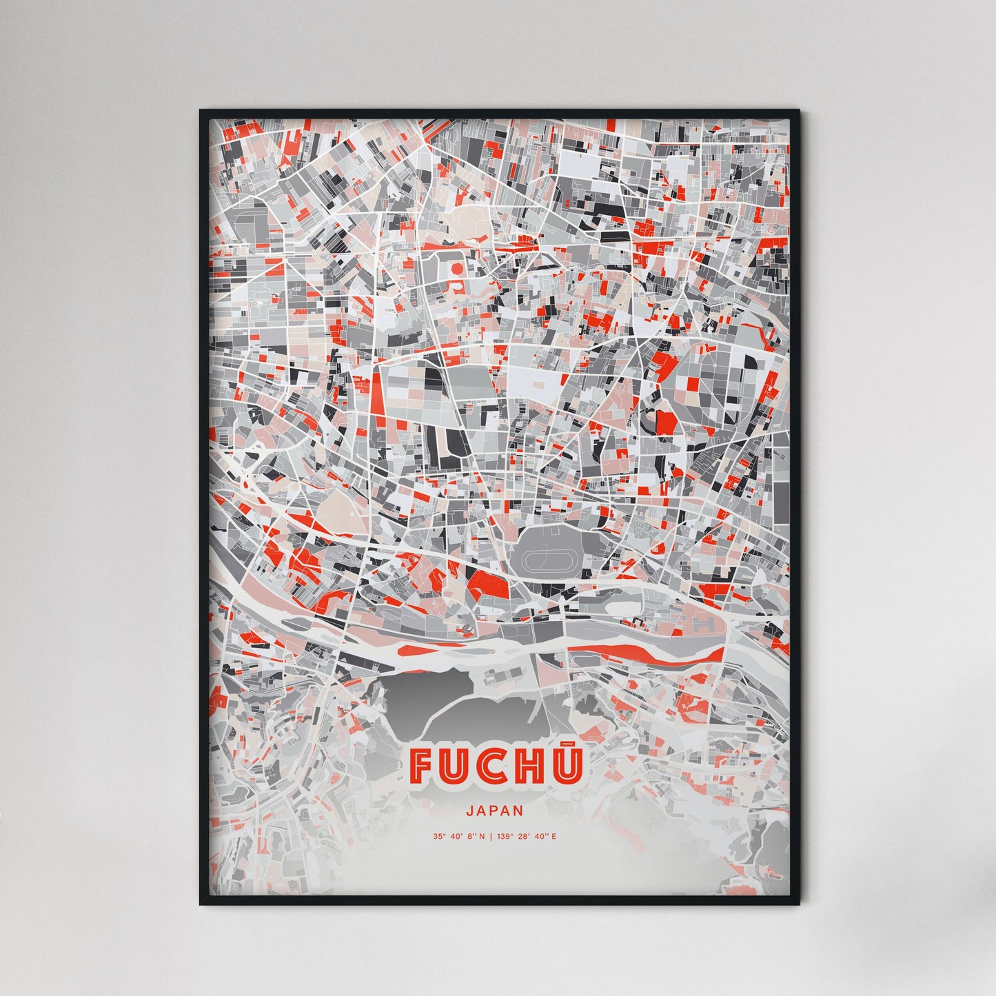 Colorful FUCHŪ JAPAN Fine Art Map Modern