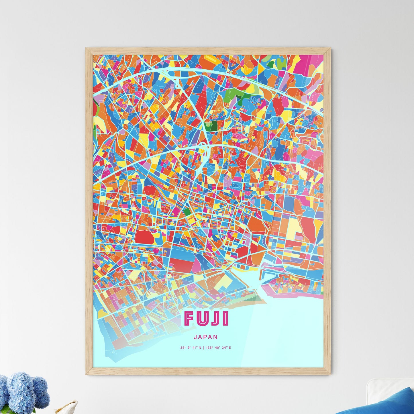Colorful FUJI JAPAN Fine Art Map Crazy Colors