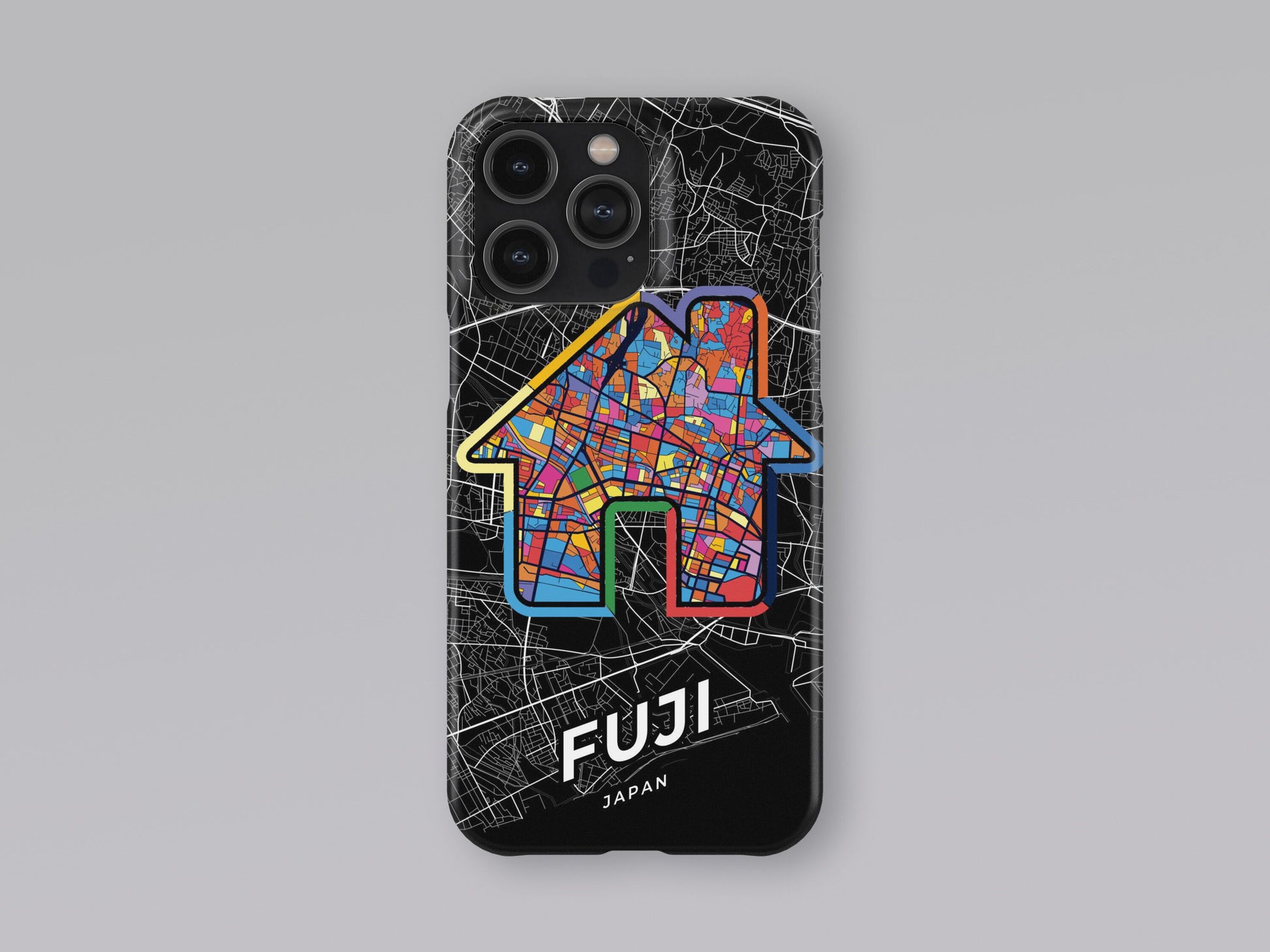 Fuji Japan slim phone case with colorful icon. Birthday, wedding or housewarming gift. Couple match cases. 3
