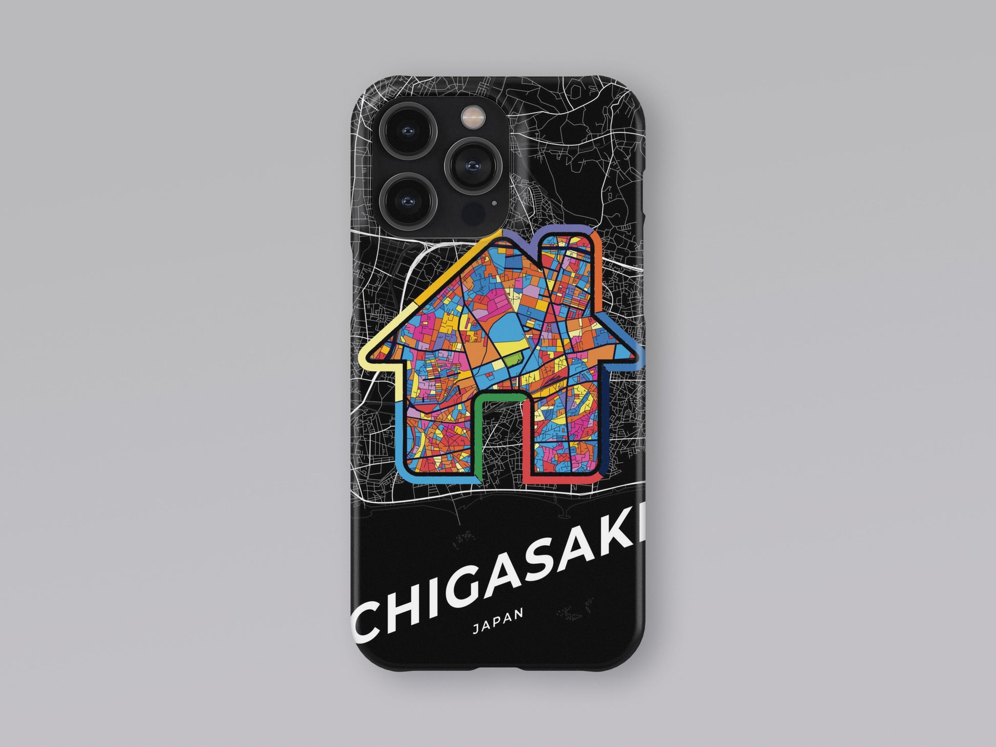 Chigasaki Japan slim phone case with colorful icon. Birthday, wedding or housewarming gift. Couple match cases. 3
