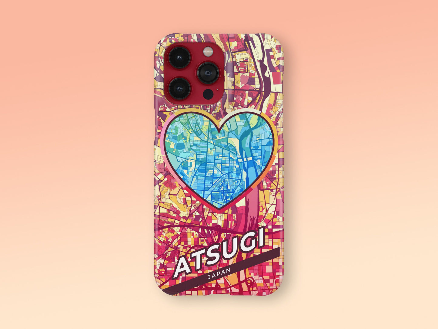 Atsugi Japan slim phone case with colorful icon. Birthday, wedding or housewarming gift. Couple match cases. 2