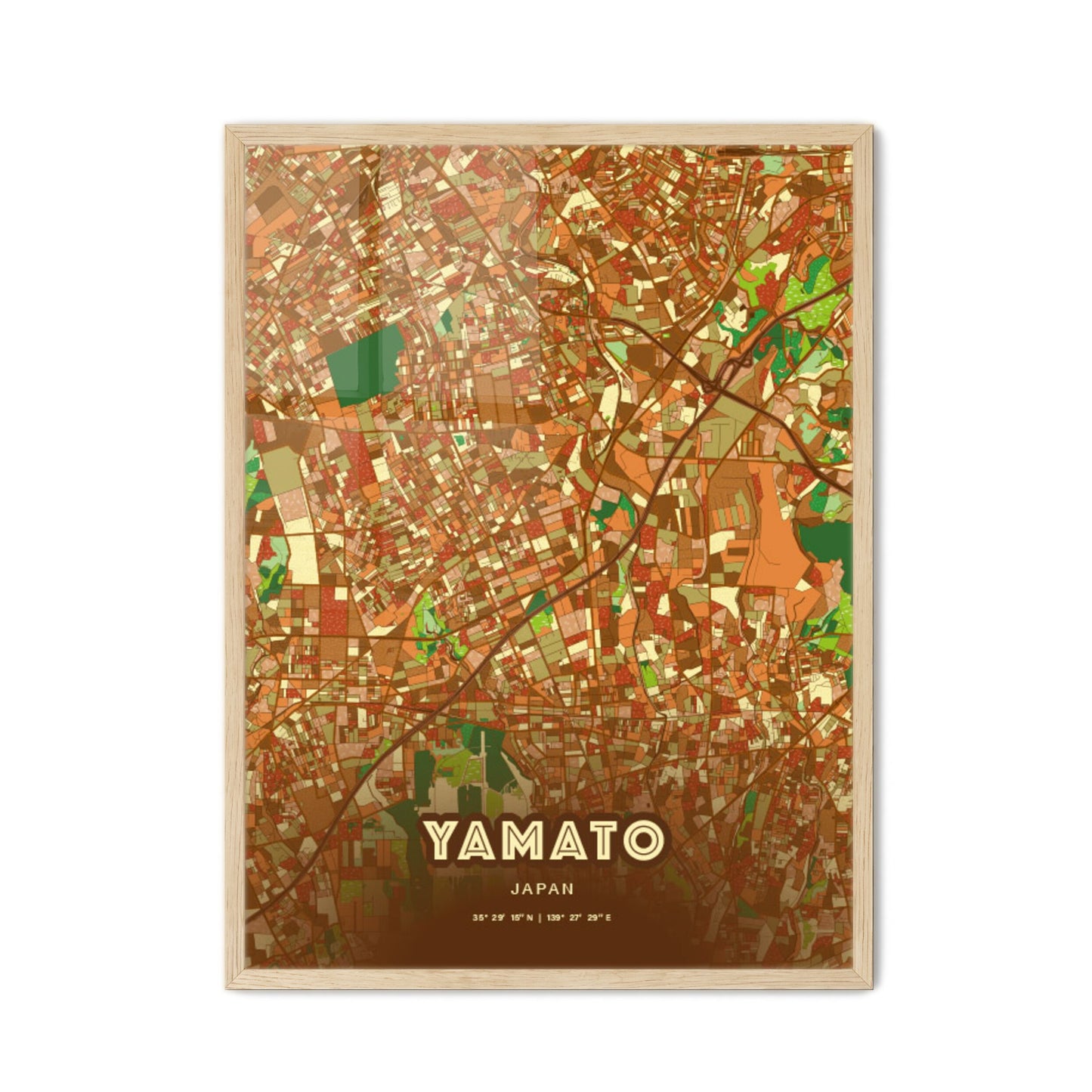 Colorful YAMATO JAPAN Fine Art Map Farmhouse