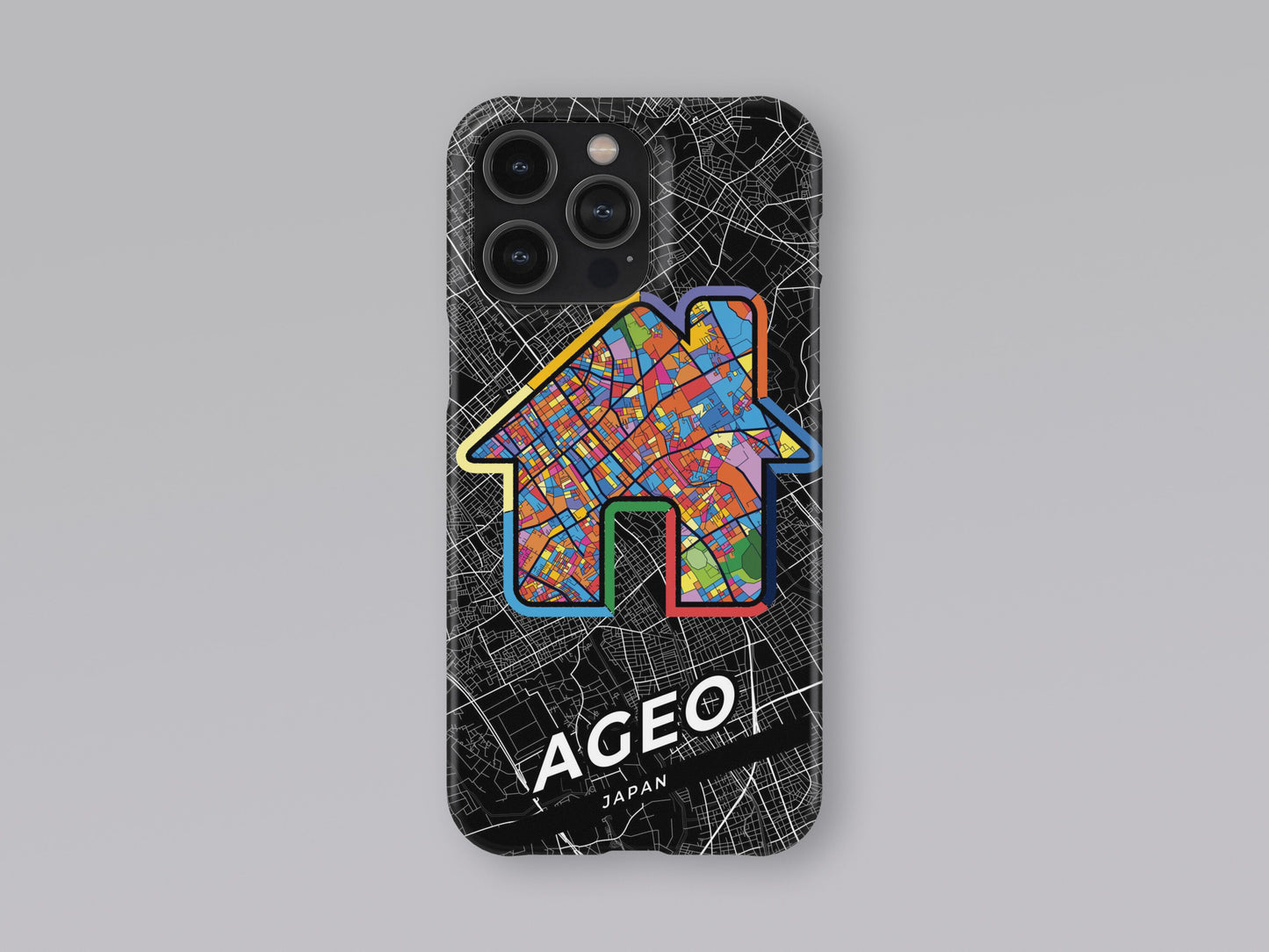 Ageo Japan slim phone case with colorful icon. Birthday, wedding or housewarming gift. Couple match cases. 3