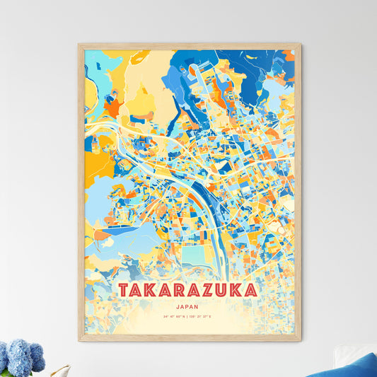 Colorful TAKARAZUKA JAPAN Fine Art Map Blue Orange