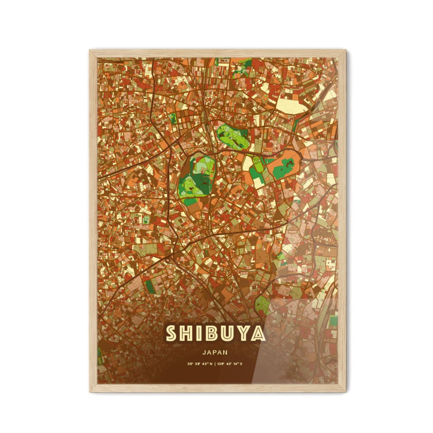 Colorful SHIBUYA JAPAN Fine Art Map Farmhouse