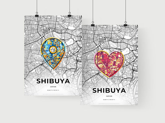 Shibuya Japan art print for couples
