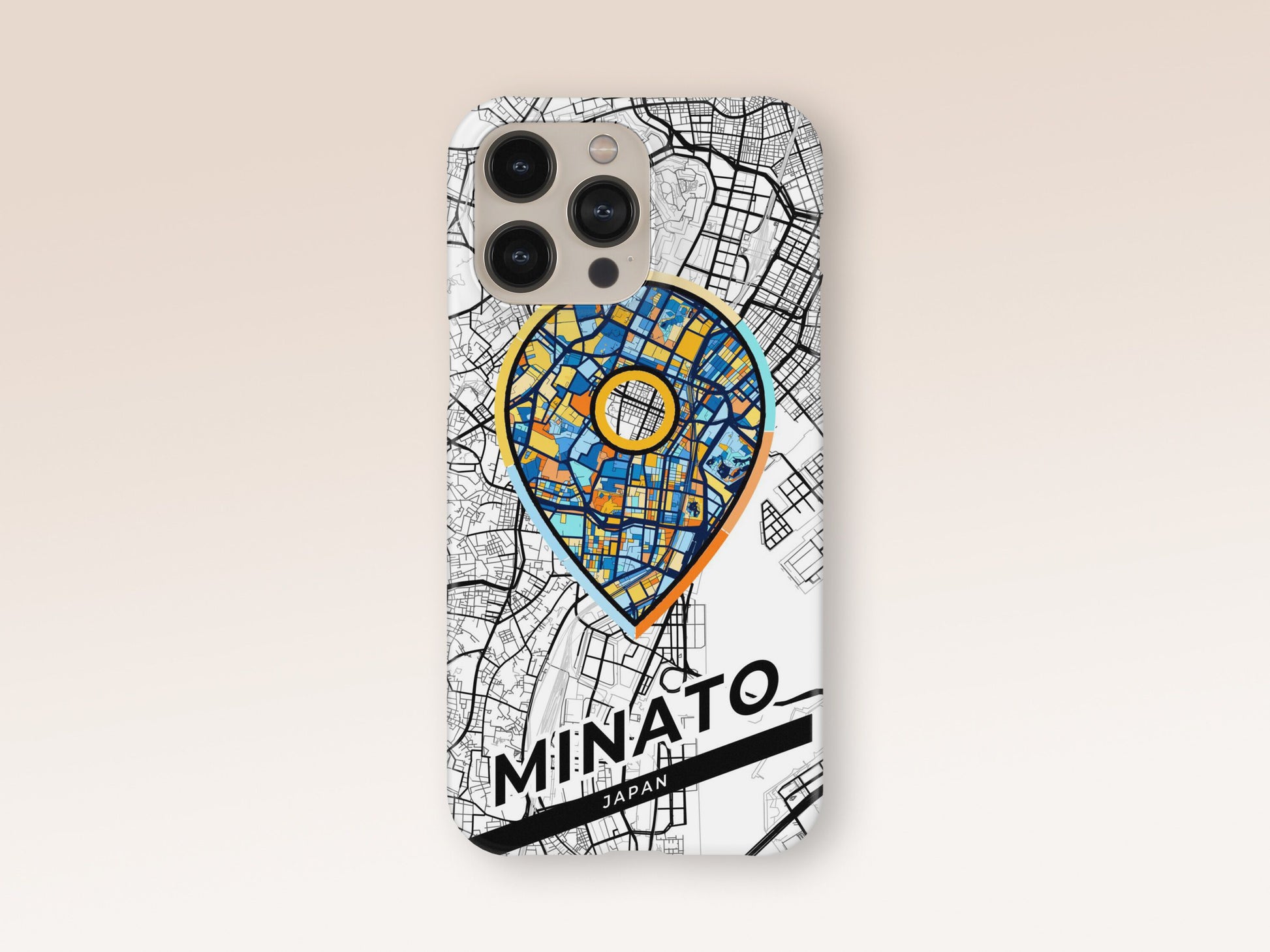 Minato Japan slim phone case with colorful icon 1