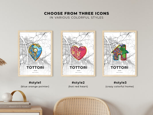 Tottori Japan maps with colorful icons