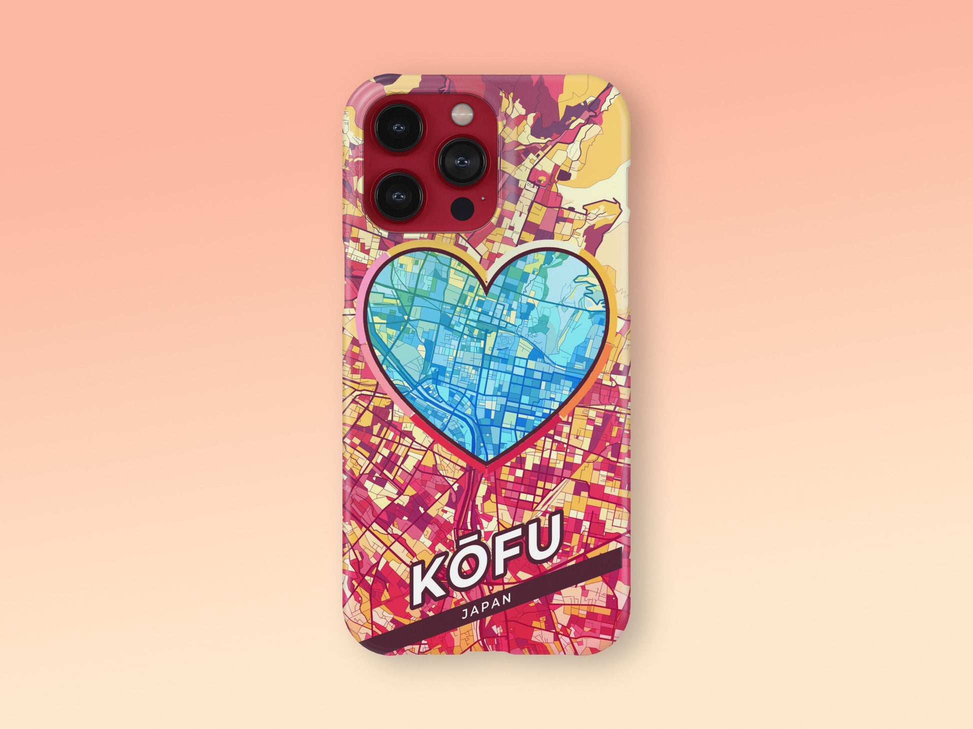 Kōfu Japan slim phone case with colorful icon. Birthday, wedding or housewarming gift. Couple match cases. 2