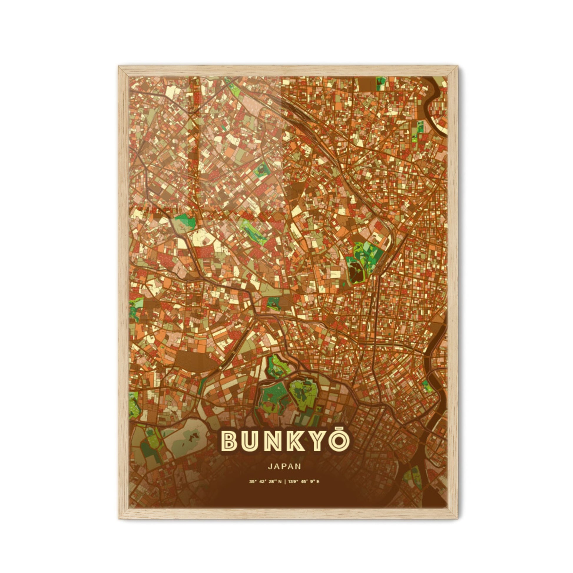 Colorful BUNKYŌ JAPAN Fine Art Map Farmhouse