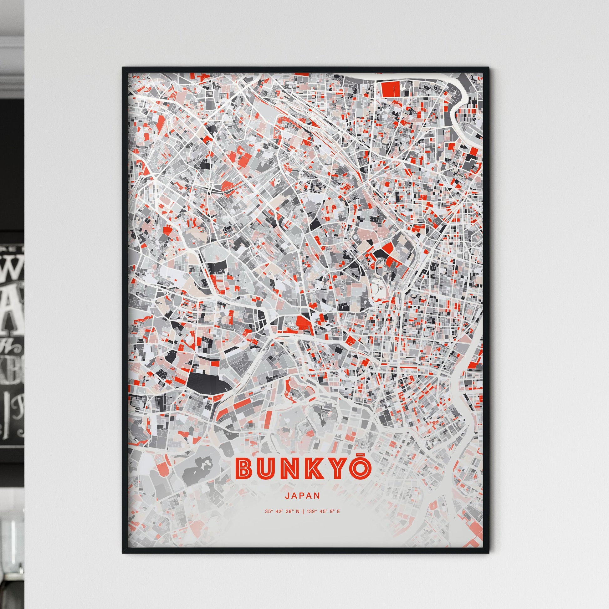 Colorful BUNKYŌ JAPAN Fine Art Map Modern